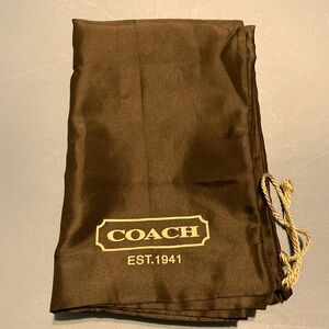 COACH Dark Brown Satin Drawstring Dust Bag New